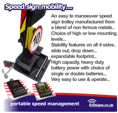 mobile speed sign trolley features
