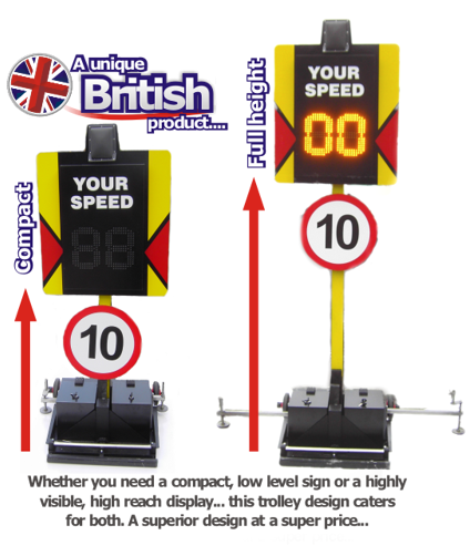 mobile speed sign trolley specifications