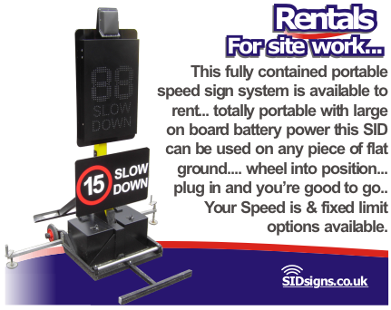 radar speed sign trolley for hire